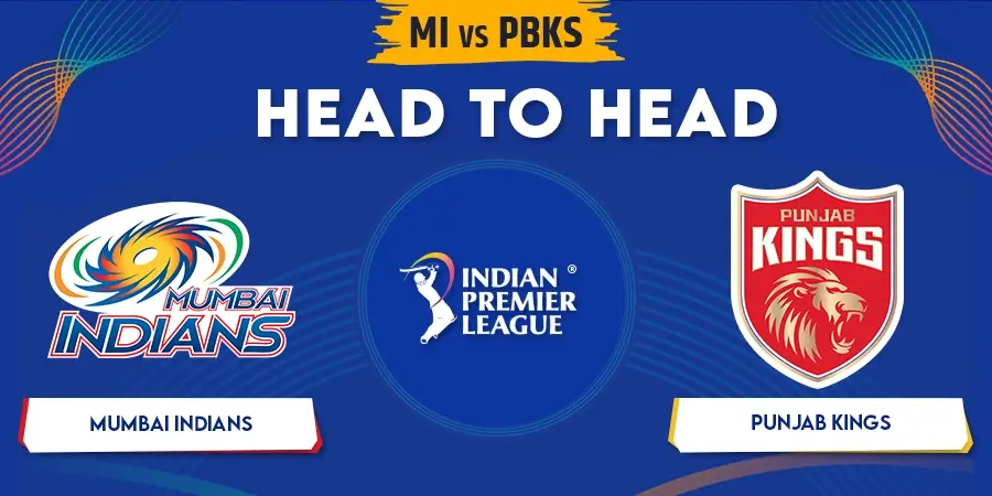 MI vs PBKS Head To Head Record - IPL 2023