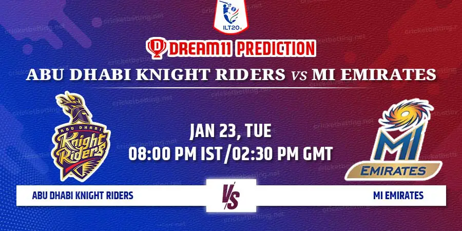 Abu Dhabi Knight Riders vs MI Emirates Dream11 Team Prediction ILT20 2024 6th Match