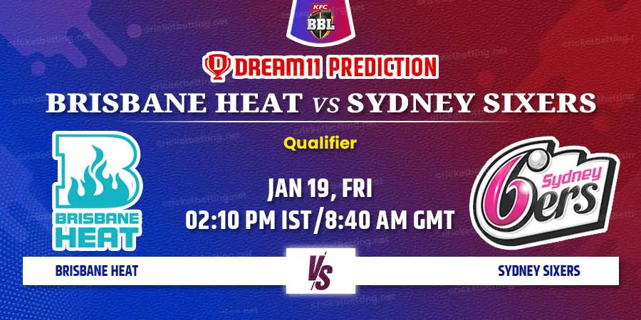 Brisbane Heat vs Sydney Sixers Dream11 Team Prediction BBL 2024 Qualifier Match
