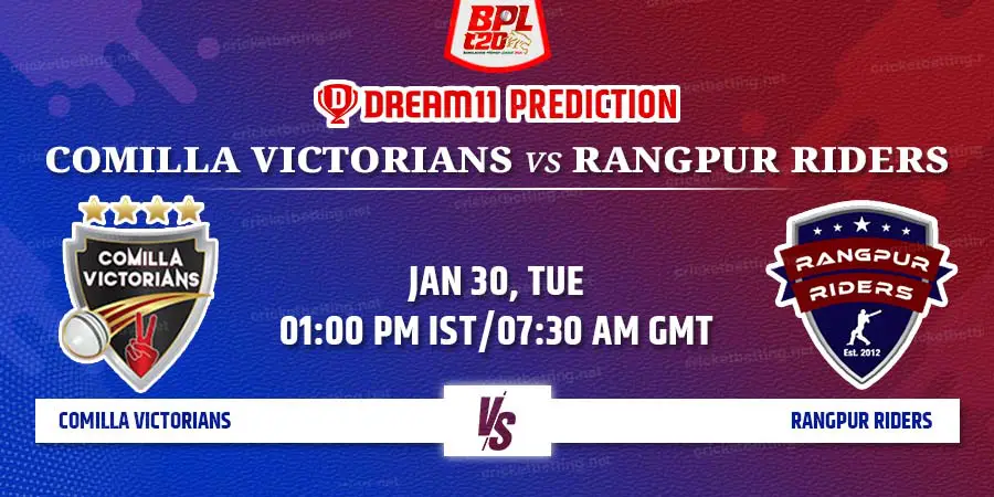 Comilla Victorians vs Rangpur Riders Dream11 Team Prediction BPL 2024 Match 15