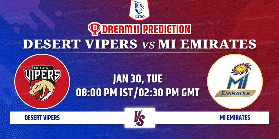 Desert Vipers vs MI Emirates Dream11 Team Prediction ILT20 2024 Match 15