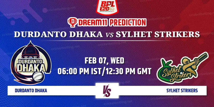 Durdanto Dhaka vs Sylhet Strikers Dream11 Team Prediction BPL 2024 Match 24