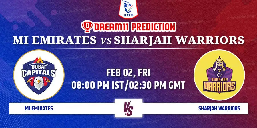 MI Emirates vs Sharjah Warriors Dream11 Team Prediction ILT20 2024 Match 18