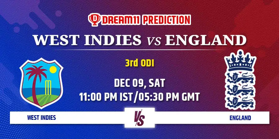 WI vs ENG Dream11 Team Prediction 3rd ODI