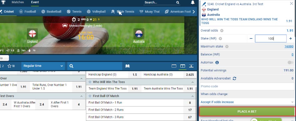 how to create 1xbet account and Place Bet on cricket